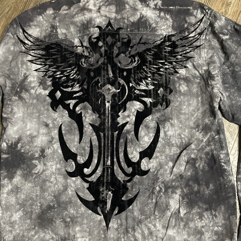 Eighty Eight Affliction Style Button Down Shirt G… - image 6